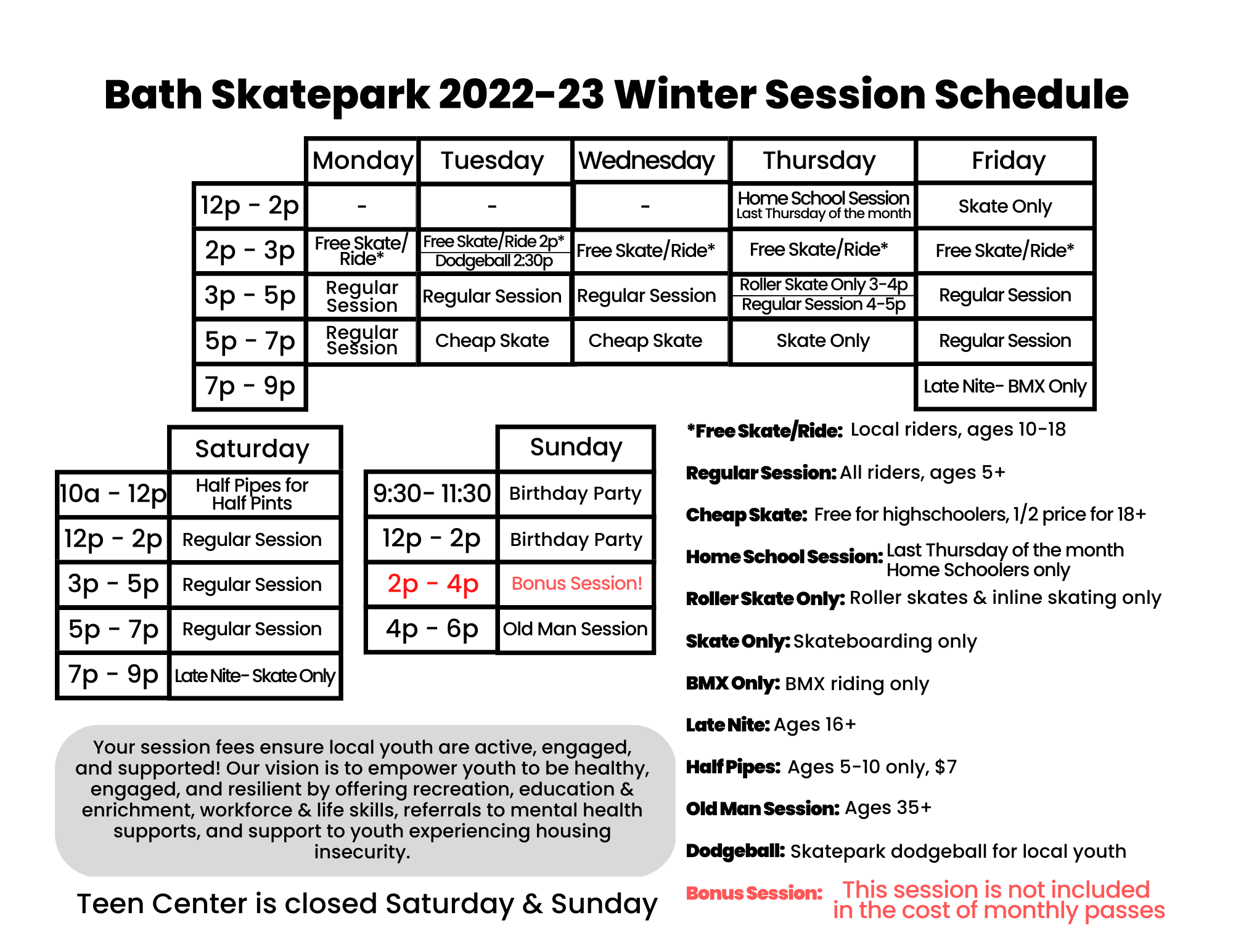 2022-23 Sessions Effective 2-1-23 (1) 2022-23 Sessions Effective 2-1-23 (1)