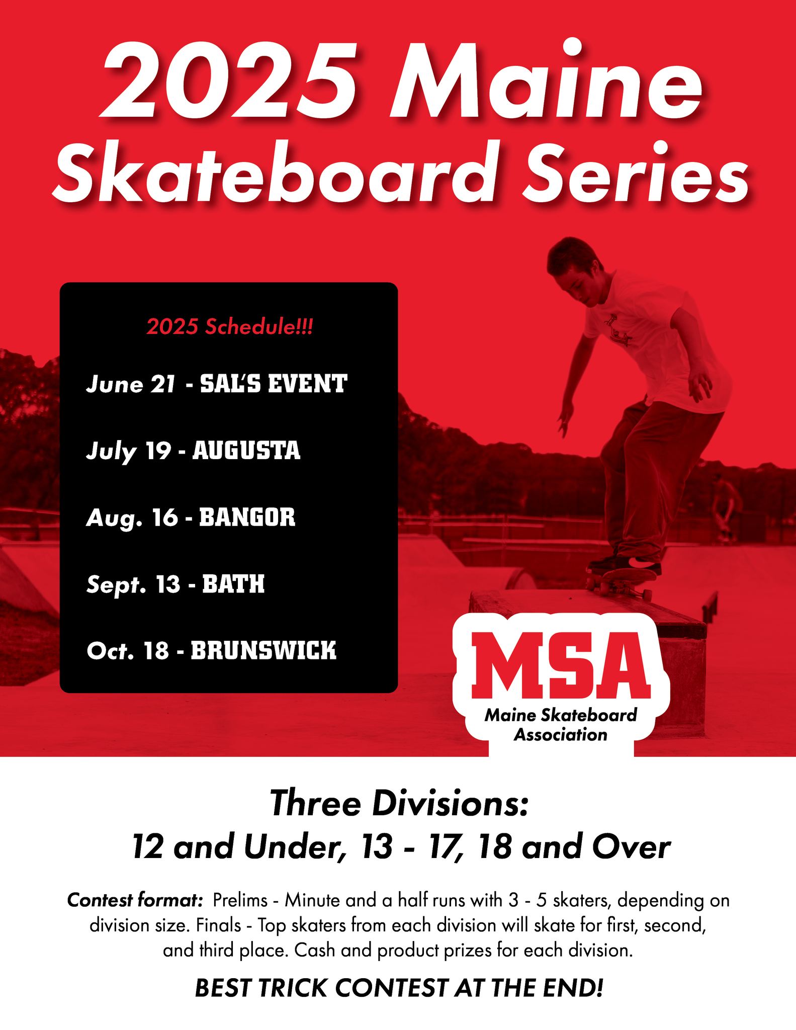 Maine Skateboard Assoc event list Maine Skateboard Assoc event list